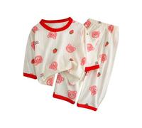 duxyoz Kids Toddler Girl Boy Two Piece Pajamas Set Cotton Long Sleeve Loungewear Sets Infant Baby Cute Printed Round Neck Shirts Long Pants 2 Pieces Casual Sleepwear 18-24 Months
