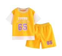 duxyoz Kids Toddler Sports Shorts Sets Boys Jerseys suit Uniform 2 Piece Summer Casual Outfit Clothing Set Short Sleeve T-Shirts And Shorts Comfy Loose Athletic 2pcs Sets Loungewear 7-8 Years