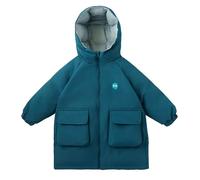 duxyoz Kids Waterproof Puffer Jacket - Windproof,Water-Resistant,Thicken,Hooded,Padded,Packable Raincoats Warm Quilted Coat for Outdoor Green 1-2 Years