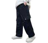 duxyoz Kids Waterproof Trousers Boys Softshell Outdoor Trekking Cargo Joggers Pants Mud Dirty Proof Lightweight Sweatpants School Playwear Cycling Rainwear Overtrousers for Childrens 17-18 Years
