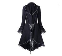 duxyoz Lace Vintage Jacket Womens Steampunk Uniform Outwear Coat Elegant Gothic Tailcoat Jacket Tuxedo Lace Coats Punk Costume Party Coat Long Trench Jacket Cardigan Cosplay Clothes 01 Black XXL