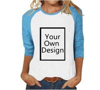 duxyoz Light Blue Best Gifts Personalised Womens Short Sleeve T-Shirt Create Your Own Custom Gift Ladies T Shirts Any Text Photo Image Printed Design Beautiful Custom Tops