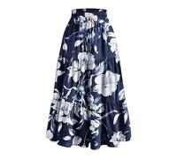 duxyoz Maxi Skirts for Women Summer Boho Tiered Long Flowy Skirt Bohemian Boho Drawstring High Waisted Swing A-Line Skirt Casual Party Holiday Ruffle Gypsy Vintage Pleated Skirts Full Length