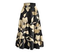 duxyoz Maxi Skirts for Women Summer Boho Tiered Long Flowy Skirt Bohemian Boho Drawstring High Waisted Swing A-Line Skirt Casual Party Holiday Ruffle Gypsy Vintage Pleated Skirts Full Length