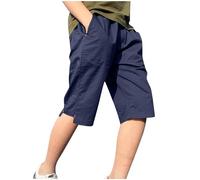 duxyoz Navy Kids Boys Pull On Cargo Shorts Lightweight Bottoms Casual Outdoor Sweatpants Elastic Waist Scout Uniform Shorts Cotton Summer Short Pants with Pockets for Running Workout 12-13 Years