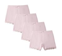 duxyoz Pack Of 4 Underwear For Girls Toddler Kids Knickers Breathable Comfy Boxer Shorts Elastic Waisted Lace Safety Underpants Solid Color Shorts Pants Briefs Panties Boyshorts 13-14 Years