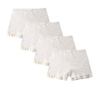 duxyoz Pack Of 4 Underwear For Girls Toddler Kids Knickers Breathable Comfy Boxer Shorts Elastic Waisted Lace Safety Underpants Solid Color Shorts Pants Briefs Panties Boyshorts 7-9 Years