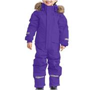 duxyoz Purple Kids Snowsuit Boys Girls - Waterproof,Windproof,One Piece,Padded,Softshell,Lightweight,Hoode,Winter Ski Snowboard Jumpsuits Overalls 8-9 Years