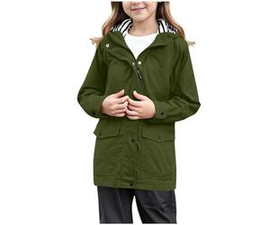 duxyoz Rain Coats For Kids Boys Girls Waterproof Jacket Ripstop Outer Rain Coat Lightweight Windproof Raincoat With Hood Hooded Windbreaker Outdoor Rainwear Breathable Softshell Jacket 15-16 Years