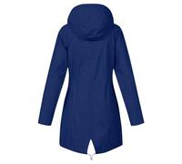 duxyoz Rain Coats For Women Uk Waterproof Jackets Lightweight Long Outdoor Hooded Jackets Long Sleeve Zip Up Windbreaker Raglan Cuff Hooded Raincoat Overcoat Windproof Warm Coat 02 Blue M
