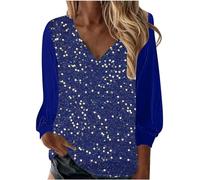 duxyoz Sequin Tops for Women UK - Sparkly,Sparkle,Glitter,Shimmer,Patchwork,Elegant,V-Neck,Long Sleeve Velvet Plus Size Going Out Party Tops Ladies Shirts Blouse Size 18