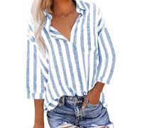 duxyoz Shirt for Women Stripe Button Down Shirt Solid Color Short Sleeve Lightweight Tunic Blouse Breathable Summer T Shirts Casual Loose Trendy Tees Formal Work Business Blouse