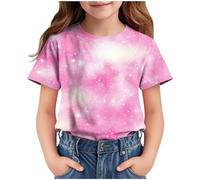 duxyoz Short Sleeve T Shirts Kids Girls Trendy Graphic Crewneck Teenage Girls Tshirts Comfy Summer Casual Vacation Tops T-Shirts Loose Fit Tshirts Funny Jogging Athletic Tops Soft Feel 9-10 Years