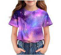 duxyoz Short Sleeve T Shirts Kids Girls Trendy Graphic Crewneck Teenage Girls Tshirts Comfy Summer Casual Vacation Tops T-Shirts Loose Fit Tshirts Funny Jogging Athletic Tops Soft Feel 11-12 Years