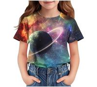 duxyoz Short Sleeve T Shirts Kids Girls Trendy Graphic Crewneck Teenage Girls Tshirts Comfy Summer Casual Vacation Tops T-Shirts Loose Fit Tshirts Funny Jogging Athletic Tops Soft Feel 7-8 Years