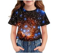 duxyoz Short Sleeve T Shirts Kids Girls Trendy Graphic Crewneck Teenage Girls Tshirts Comfy Summer Casual Vacation Tops T-Shirts Loose Fit Tshirts Funny Jogging Athletic Tops Soft Feel 5-6 Years