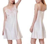 duxyoz Sleeveless Nightdresses For Women Ladies Soft Lace Nightgown Cozy Nighties V-Neck Chemise Sleepwear Sexy Lingerie Spaghetti Strap Full Slip Nightwear Plain Negligee Babydoll Size 10