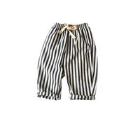 duxyoz Summer Stripe Trousers Toddler Boys Girls Linen Pants Drawstring Joggers Sweatpants Cotton Linen Loose Trousers Baggy Jogging Bottoms Casual Lounge Pants Lightweight Breathable 1-2 Years