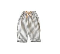 duxyoz Summer Stripe Trousers Toddler Boys Girls Linen Pants Drawstring Joggers Sweatpants Cotton Linen Loose Trousers Baggy Jogging Bottoms Casual Lounge Pants Lightweight Breathable 2-3 Years