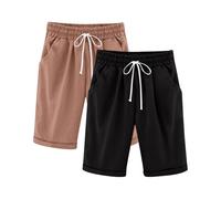 duxyoz Teen Girls Cotton Linen Capri Pants Kids Summer Cropped Preppy Lounge Pant Cozy Lightweight Drawstring Baggy Trousers Mid Rise Elastic Band Wide Leg Pants 12-13 Years