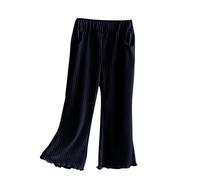 duxyoz Toddler Baby Girl Kids Flared Trousers Elastic Waisted Bell Bottom Casual Flare Leggings Boot Cut Yoga Pants Solid Color Ribbed Ruffle Comfy Lounge Pant Summer Pajamas Bottoms 1-2 Years