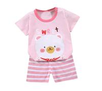 duxyoz Toddler Kids Baby Boys Girls 2 Piece Loungewear Sets Cute Cartoon Printed Cotton Clothing Set Playwear Summer Clothes Casual Loose Fit Shorts and T Shirts Lounge Sets Outfit 2-3 Years