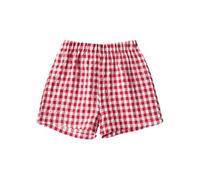 duxyoz Toddler Kids Boys Girls Casual Shorts Cotton Linen Summer Short Pants Elastic High Waist Plaid Checked Comfy Lounge Shorts Soft Loungewear Pajamas Bottom Fashion Cute Bottoms 8-9 Years