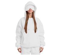 duxyoz Travel Hoodie With Eye Mask Built In Women'S Oversized Airplane Mode Hoodies Long Sleeve Pullover Sweatshirt With Hidden Pockets Wearable Blanket Hoodies For Adults Men Women Fall Winter