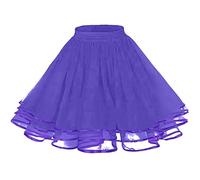 duxyoz Tutu Skirts for Women UK Tulle Petticoats Women's 50s Vintage Cosplay Crinoline Rockabilly Tutu Skirt Elastic Waist Party Multi-Layer Puffy Underskirt 80s Fancy Dress Dance Costume Purple