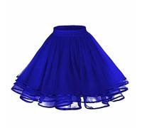duxyoz Tutu Skirts for Women UK Tulle Petticoats Women's 50s Vintage Cosplay Crinoline Rockabilly Tutu Skirt Elastic Waist Party Multi-Layer Puffy Underskirt 80s Fancy Dress Dance Costume Blue