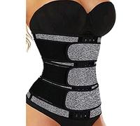 duxyoz Waist Trainer For Women with Sauna Effect Plus Size Body Shaper Belt TumControl Workout Sports Girdles Band Adjustable Waist Trimmer Sweat Belt Postpartum Belly Cincher (Gray, 3XL)