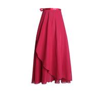 duxyoz Women Ballet Skirt Ladies Long Sheer Dance Skirts Chiffon Summer Beach High Waisted Dance Midi Dress Solid Color Lightweight Flowy Maxi Wrap Skirts Dancewear for Adult 01 Wine Free Size