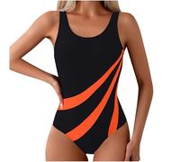duxyoz Women Swimwear One Piece Tummy Control Swimsuit Ladies Swimming Costumes Athletic Sporty Push Up Padded Bathing Suit Retro Vintage Scoop Back Slimming Modest Monokinis Ladies XL