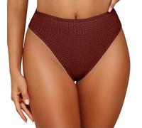duxyoz Women's Bikini Bottoms High Waisted Swim Trunks TumControl Swimming Brief Panties Bathing Suit Full Coverage Swim Bottom Swimsuit Swimwear Ladies (UK, Alpha, XL, Regular, Regular, 01 Coffee)