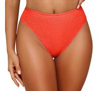 duxyoz Women's Bikini Bottoms High Waisted Swim Trunks TumControl Swimming Brief Panties Bathing Suit Full Coverage Swim Bottom Swimsuit Swimwear Ladies (UK, Alpha, L, Regular, Regular, Orange)
