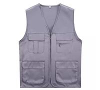 duxyoz Womens Cargo Vests Sleeveless Casual Loose Fit Vest Jacket With Pockets Short Tactical Vest Work Utility Workwear Outerwear Outdoor Travel Work Jacket Lightweight Activewear Vests B Gray 3XL