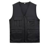 duxyoz Womens Cargo Vests Sleeveless Casual Loose Fit Vest Jacket With Pockets Short Tactical Vest Work Utility Workwear Outerwear Outdoor Travel Work Jacket Lightweight Activewear Vests B Black XL