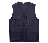 duxyoz Womens Cargo Vests Sleeveless Casual Loose Fit Vest Jacket With Pockets Short Tactical Vest Work Utility Workwear Outerwear Outdoor Travel Work Jacket Lightweight Activewear Vests B Navy L