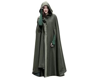 duxyoz Womens Long Trench Coat Open Front Cardigan Jacket Coat Loose Shawl Cape Cloak Poncho With Hood Windbreaker Ladies Winter Parka Outwear Coats Hooded Cape Medieval Cosplay Robe