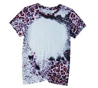 duxyoz Womens Tops Shirt Plus Size Round Neck Tie Dye T Shirt Summer Short Sleeve Oversize Loose Tunic Elegant Vintage Regular Fit Pullover Tops Tee Blouse Baggy Going Out UK