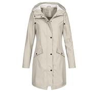 duxyoz Womens Waterproof Jacket Rain Coat Lightweight Raincoat Solid Color Rain Jackets Windbreaker Windproof Outdoor Jacket With Hood Showeproof Long Hooded Trench Coats Overcoat With Pockets S