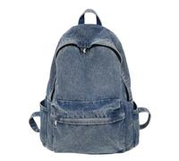 DUY Denim Backpack, Lightweight Daypack for School Travel Daily Commute, Washed Denim Fabric (33 * 16 * 40cm,blue)