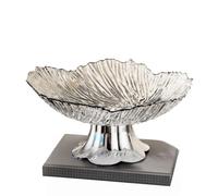 DUY Pedestal Fruit Bowl, Snack Storage Decor for Tabletop, Plastic, Clear Grey Gold Red Cream (13.5 * 26cm,Translucent White-B)