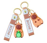 DUYAZHENLAODA 2pcs Capybara Keychain Cute Capybara Pendant Keychain Cartoon Keychains Realistic Capybara Toy Creative Animal Key Chain for Bag Girly Key Ring Accessories for Women Car Keys Bag