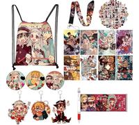 DUYAZHENLAODA 67 Pieces Toilet Bound Hanako Kun Gift Set - Including 8 Wallpapers, 1 Gel Pen, 3 Keychains, 50 Waterproof Stickers, 3 Badges, 1 Lanyard, 1 Outdoor Portable Backpack