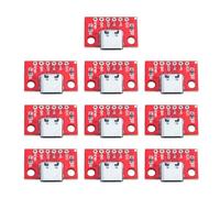 Duyeuau 10Pcs USB Type C Connectors Board USB3.1 16P To 2.54 Basic Female Connectors Board Adapters Electronic