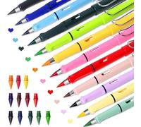 Duyeuau 12/13PCS Colored Inkless Pencil with Replaceable Tip Everlasting Pencil Inkless Pen for Writing Drawing