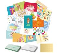 Duyeuau 24 Pcs Birthday Card with Envelope Cake Birthday Card Greeting Cards Birthday Greeting Cards for Friend