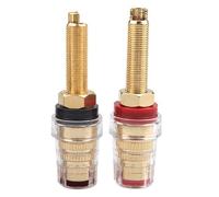 Duyeuau 2Pcs/pair Crystal Binding Posts Weldingless Power Amplifiers Banana Plugs Soundbox Cable Connectors Set