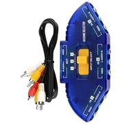 Duyeuau 3Way Video Video Switches Video Splitter Box for Connecting 3Devices To Tvs with Video Cable Stereo Music Video